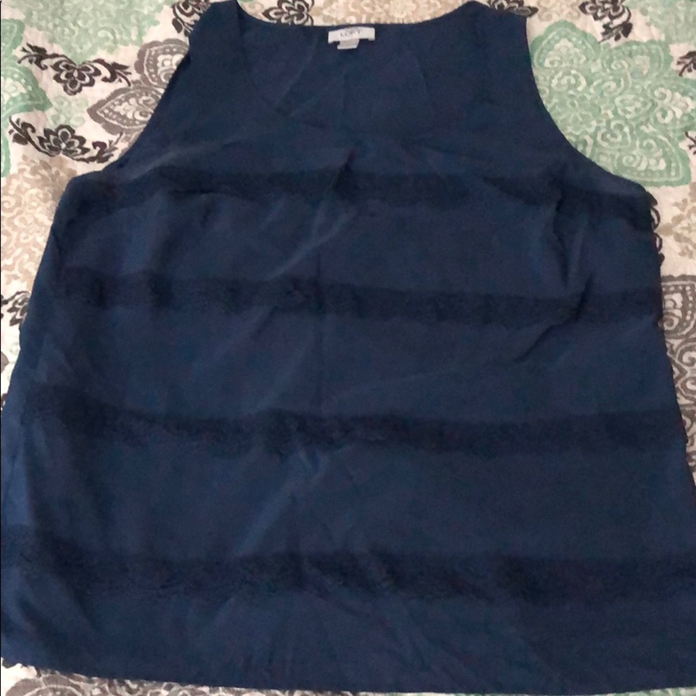 Navy Sleeveless Blouse